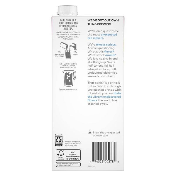 Tazo Unsweetened Passion Iced Tea Concentrate – 32 fl oz