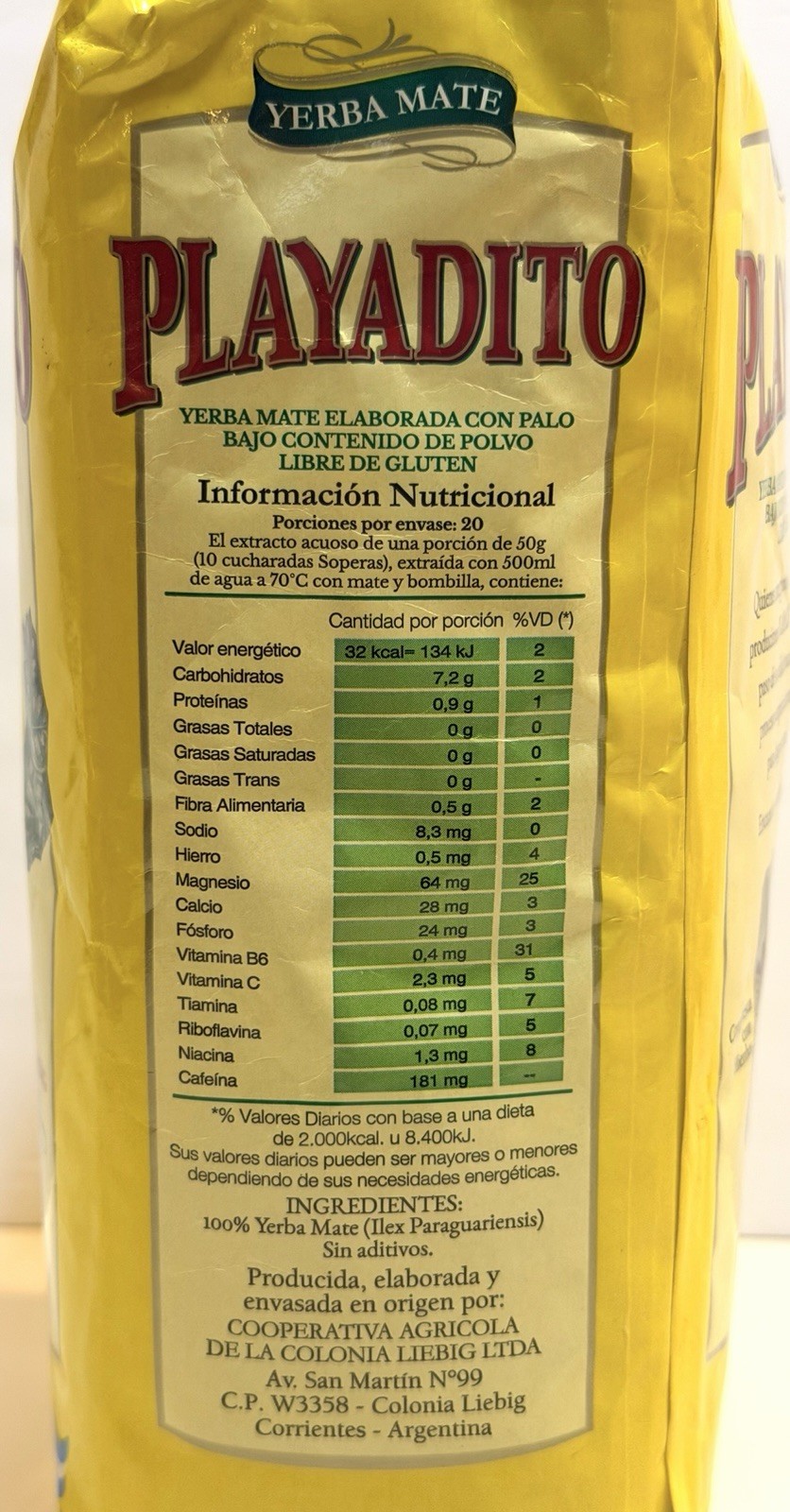 Playadito Yerba Mate Tea 1kg Traditional Argentine Herbal Energy Drink