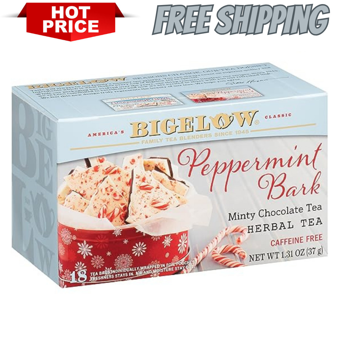 Peppermint Bark Herbal Tea, Caffeine Free, 18 Count (Pack Of 6), 108 Total Te…