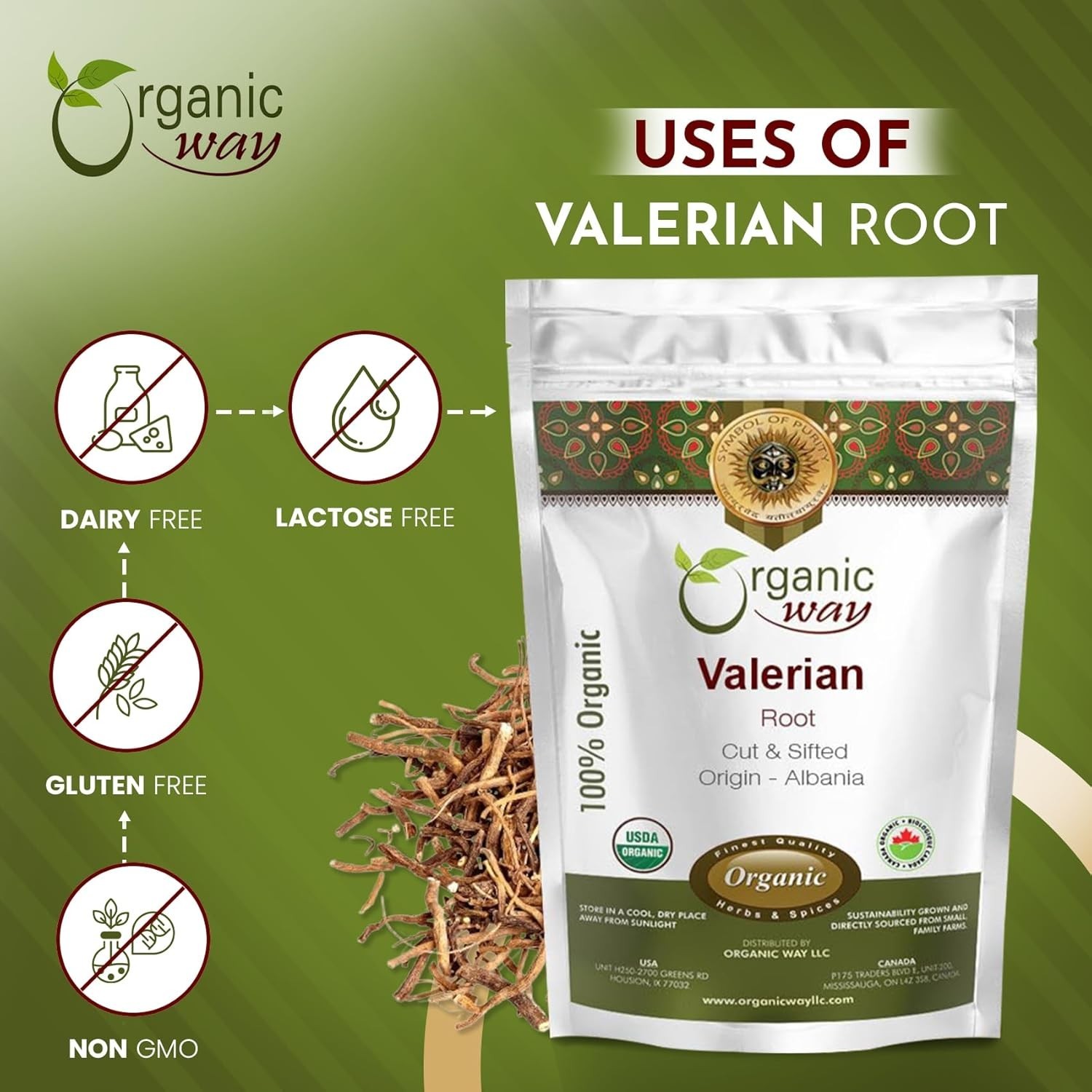 Organic Way Valerian Root Cut & Sifted (Valeriana officinalis) – Herbal Tea | Eu