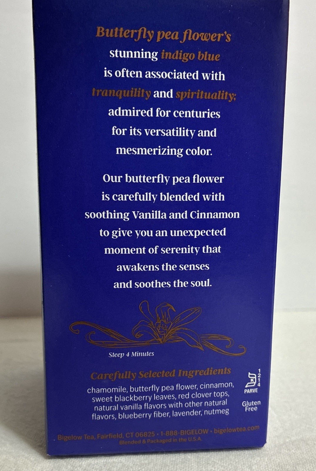 Bigelow Butterfly Pea Flower Vanilla Midnight Herbal Tea Bags 18 Count SEALED