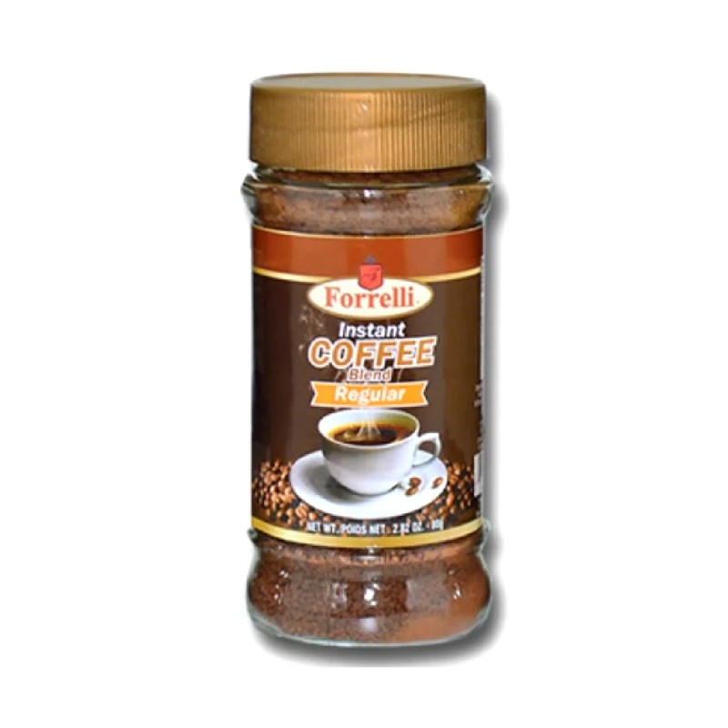 12x Forrelli Regular Blend Instant Coffee Beverage Drink Morning Breakfast 2.82o