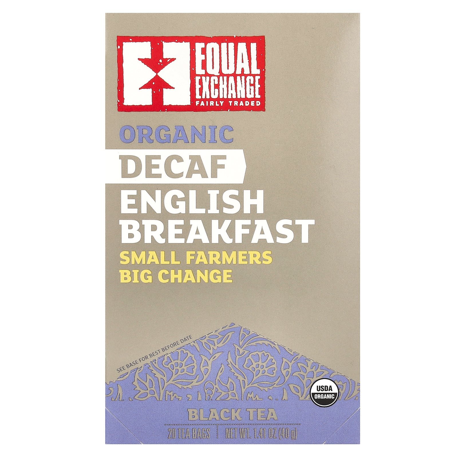 Organic Decaf English Breakfast, Black Tea, 20 Tea Bags, 1.41 oz (40 g)