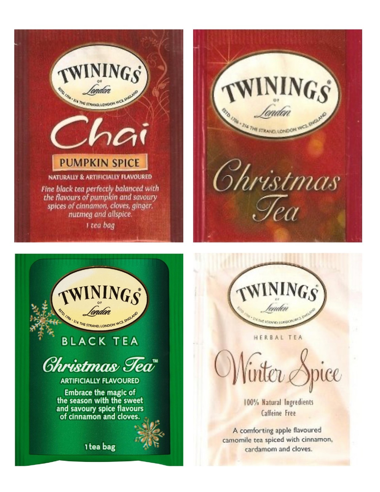 Holiday Tea Bag Sampler Variety Pack – 24 Single-Serve Varieties – 8 Brands