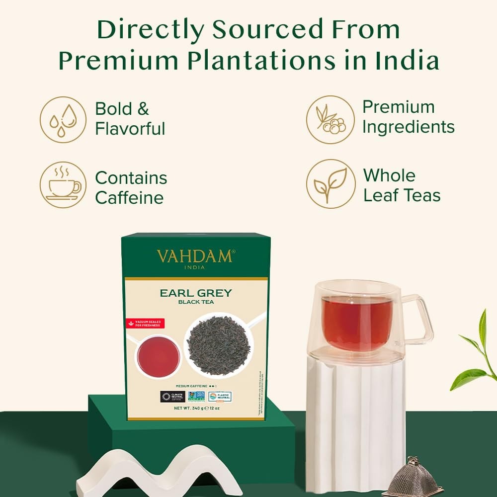 VAHDAM, Earl Grey Tea Loose Leaf 170+ Cups (340g/12oz) Citrusy & Delicious…