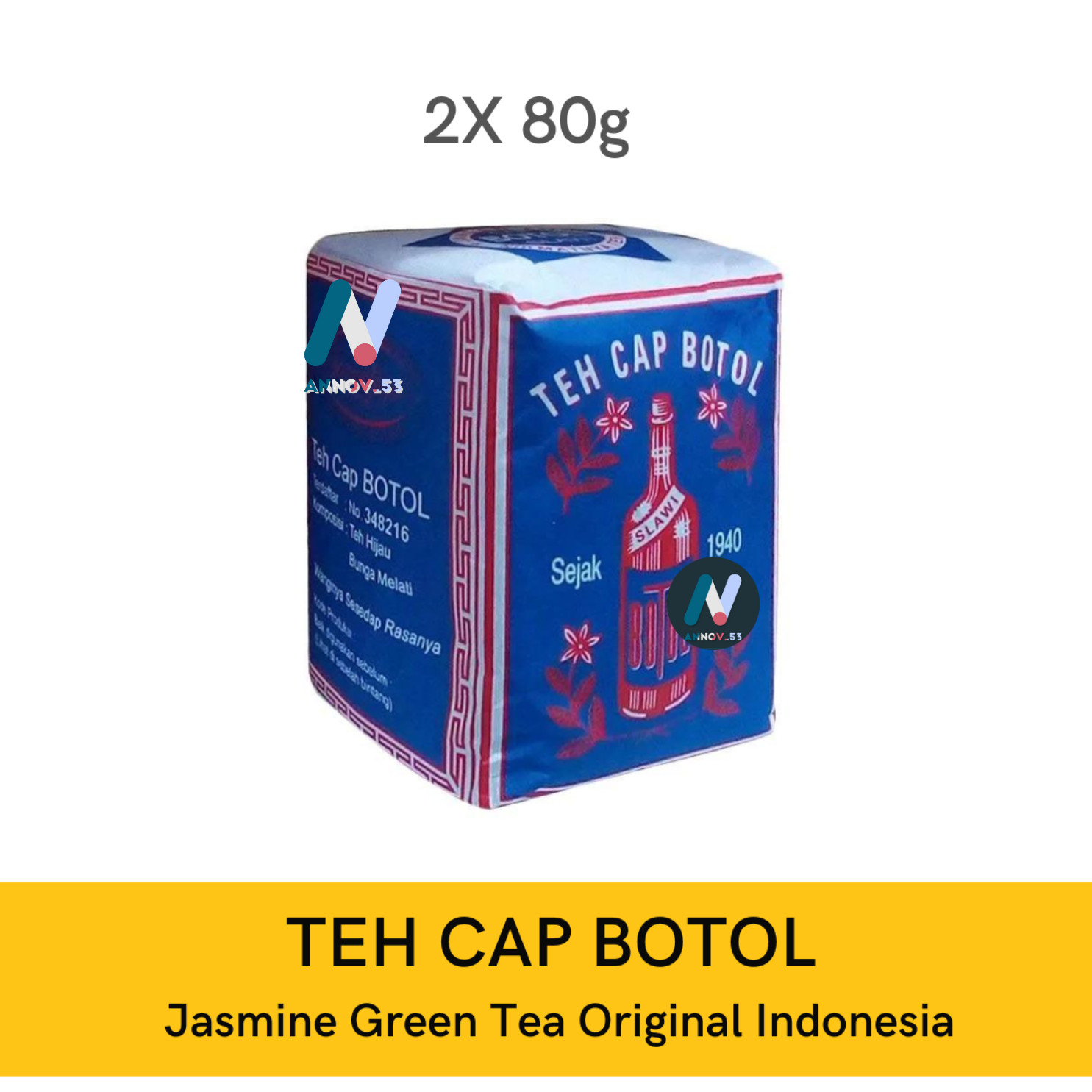 2Pax TEH CAP BOTOL Jasmine Green Brewed Tea Exotic Aroma Indonesian Since 1940