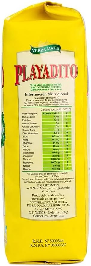 Playadito – “Traditional”con palo (with Stems) Yerba Mate 1kg / 2.2lb