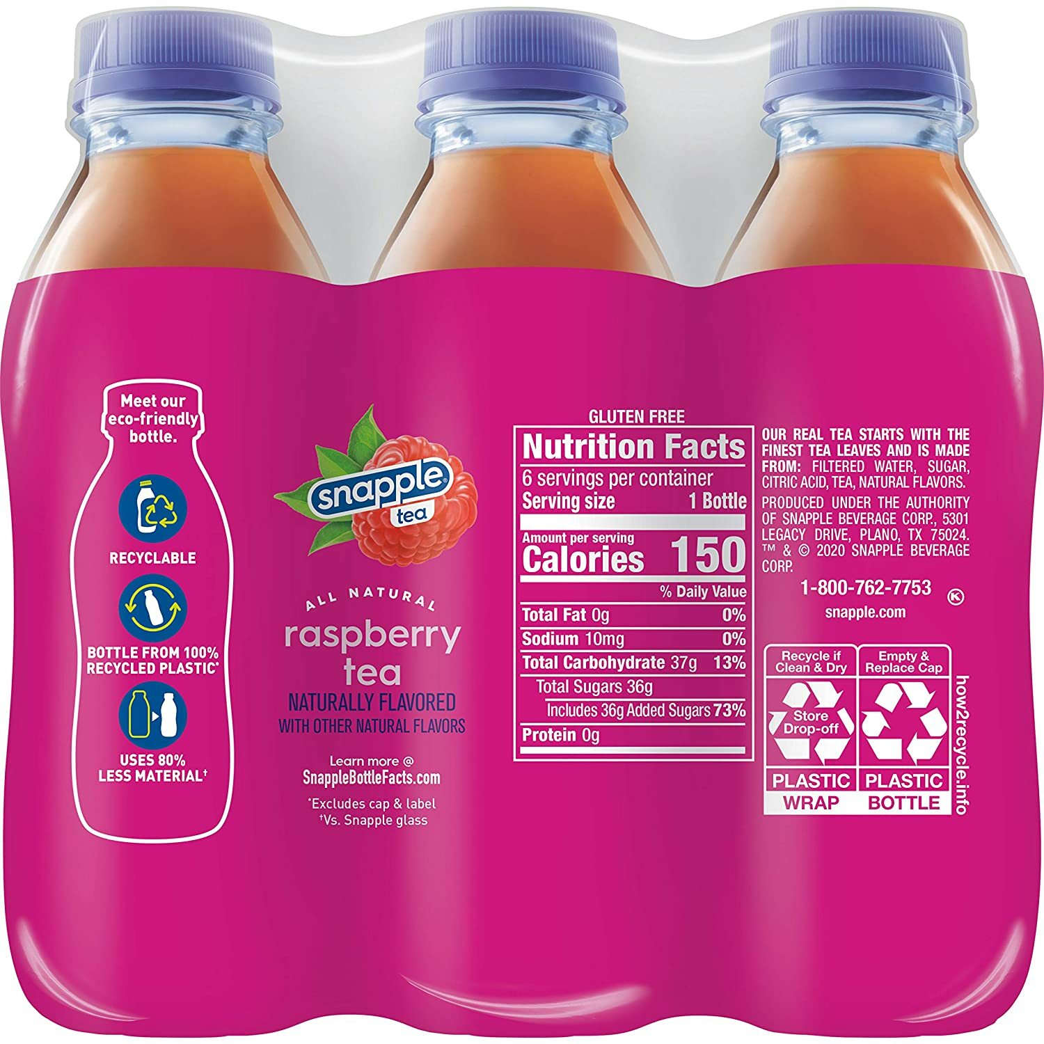 Snapple Raspberry Tea 16 oz Bottles (Pack Of 6)