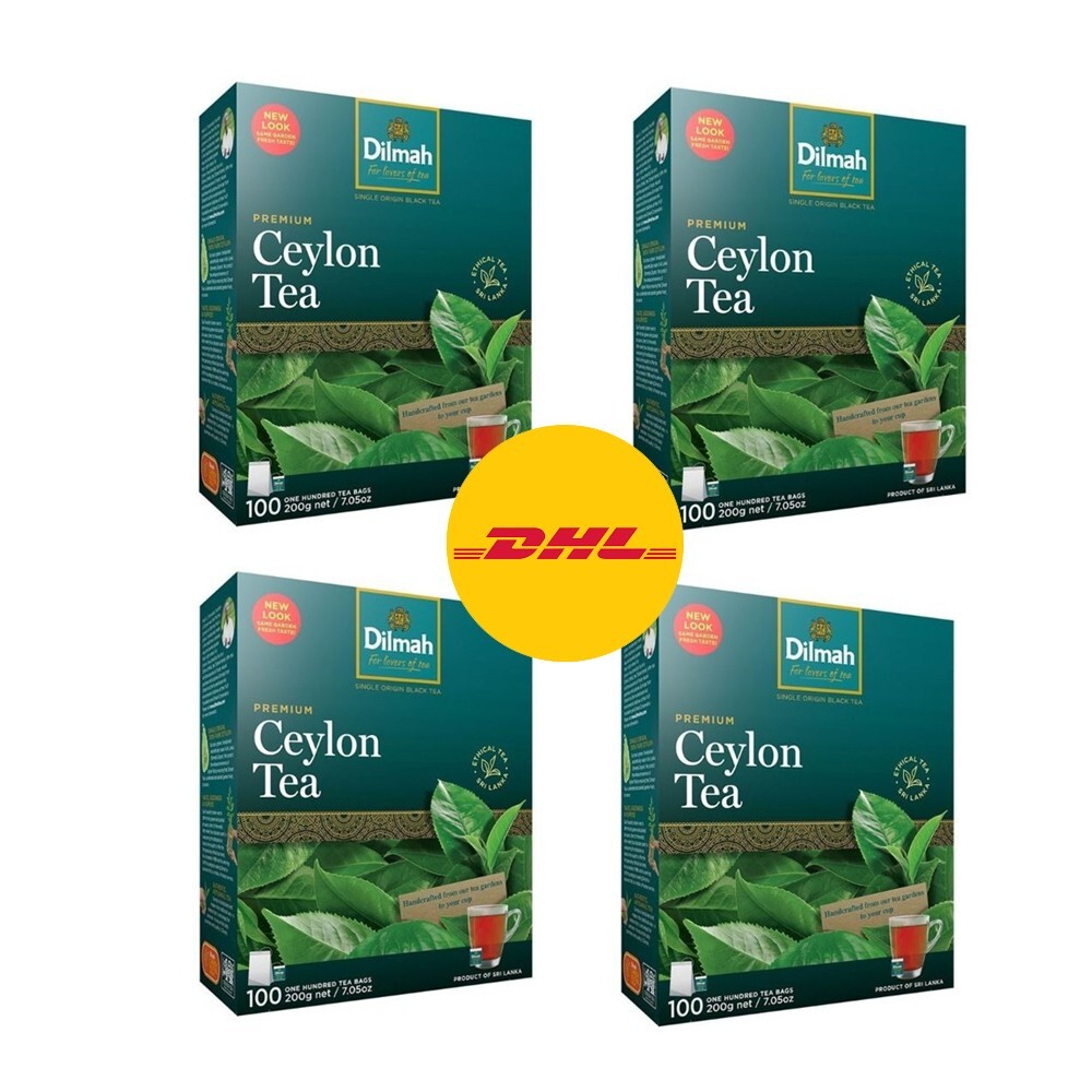 100 Tea Bags Dilmah Premium Quality Ceylon Tea Bags x 04 packs