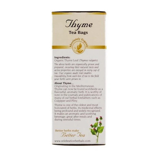 Organic Thyme Leaf Tea 24 Bags by Celebration Herbals
