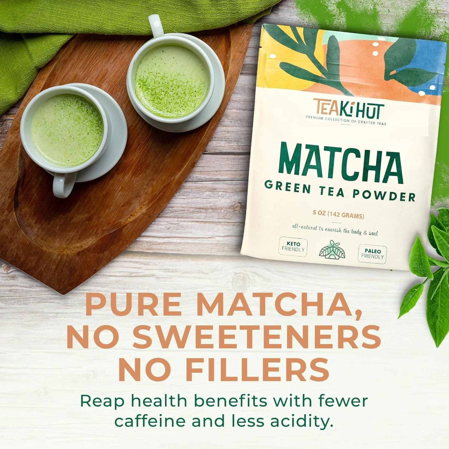 Matcha Green Tea Powder 5oz Unsweetened Pure for Baking Smoothies Latte Drinks