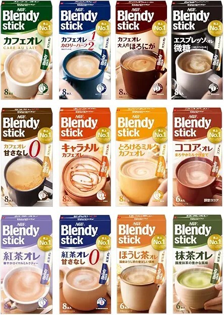 AGF Blendy 12 Variety Assortment – Instant Coffee Latte Selection