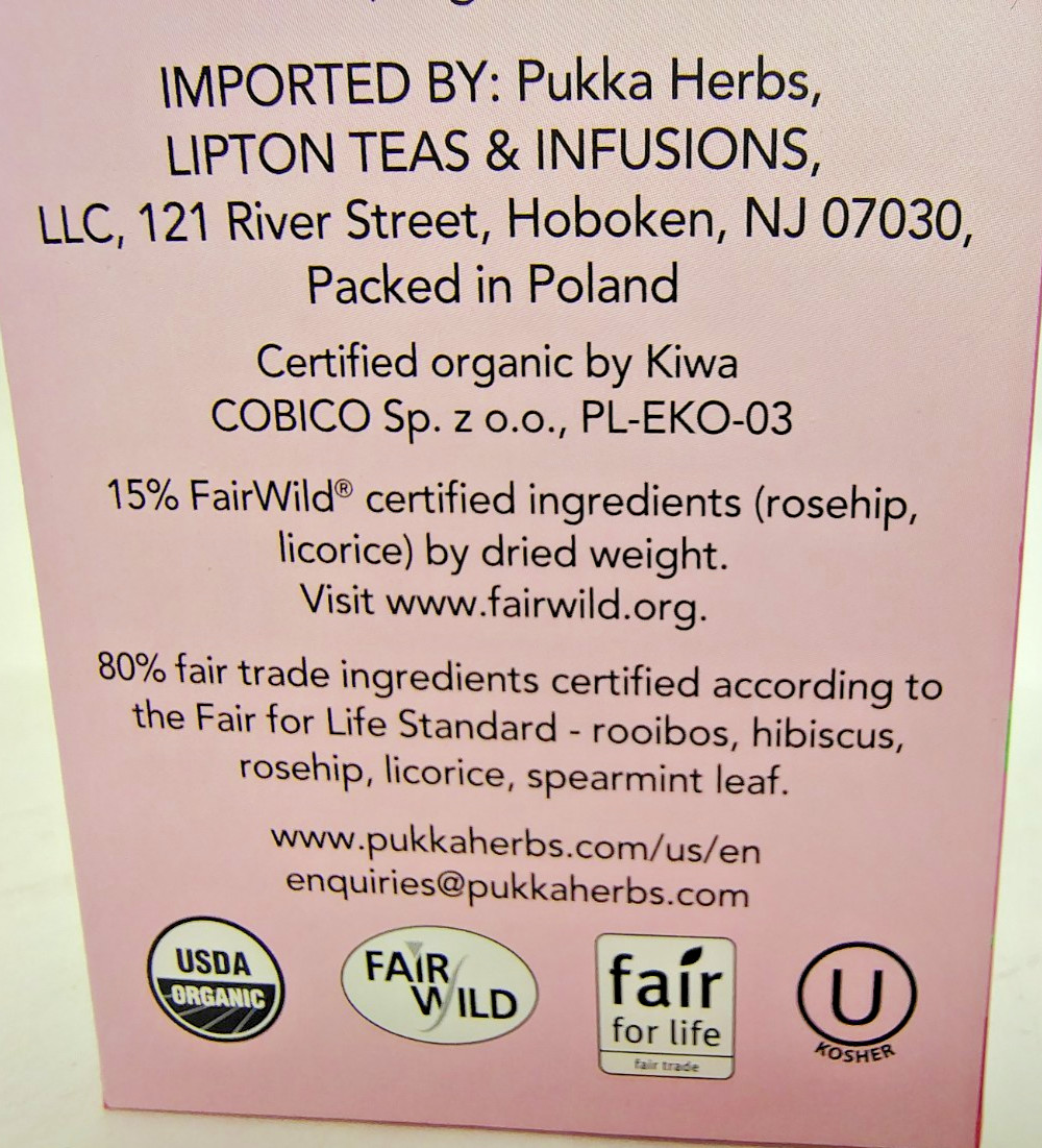PUKKA Morning Berrty Tea, Organic, Caffeine Free, BB 3/28, Lot of 70 Bags