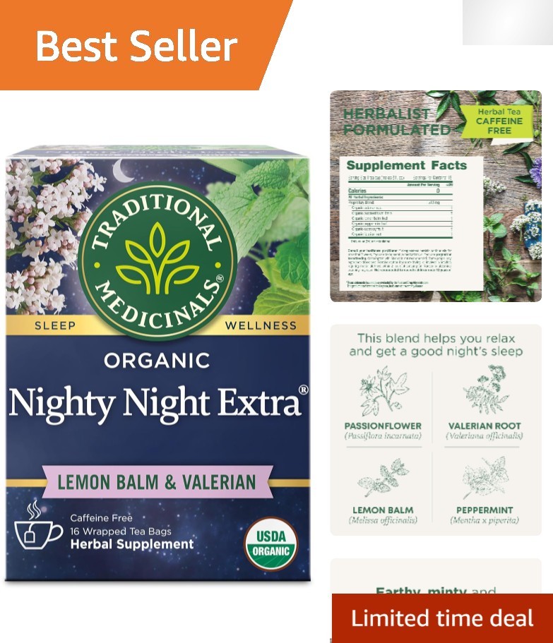 Mindfully-Made Organic Nighty Night Extra Tea – 16 Tea Bags for Relaxation