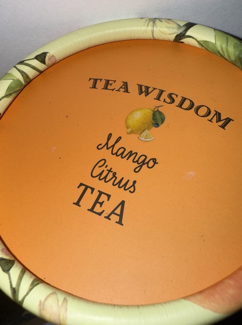 TEA WISDOM MANGO CITRUS Green Tea 2- Containers = 100 Teabags Contains Caffeine
