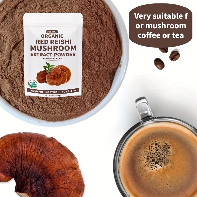 Organic High Quality Eishi Mushroom Powder 8oz Red Reishi Extract Vegan