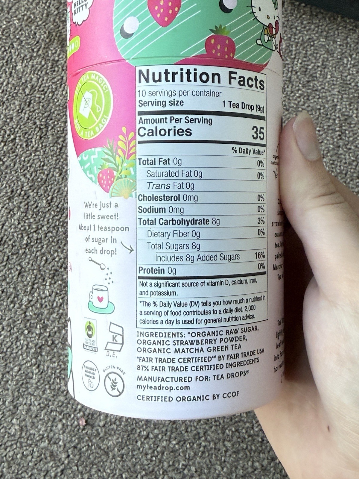 HTF Hello Kitty Tea Drops Strawberry Matcha Green Tea 2024 Collab