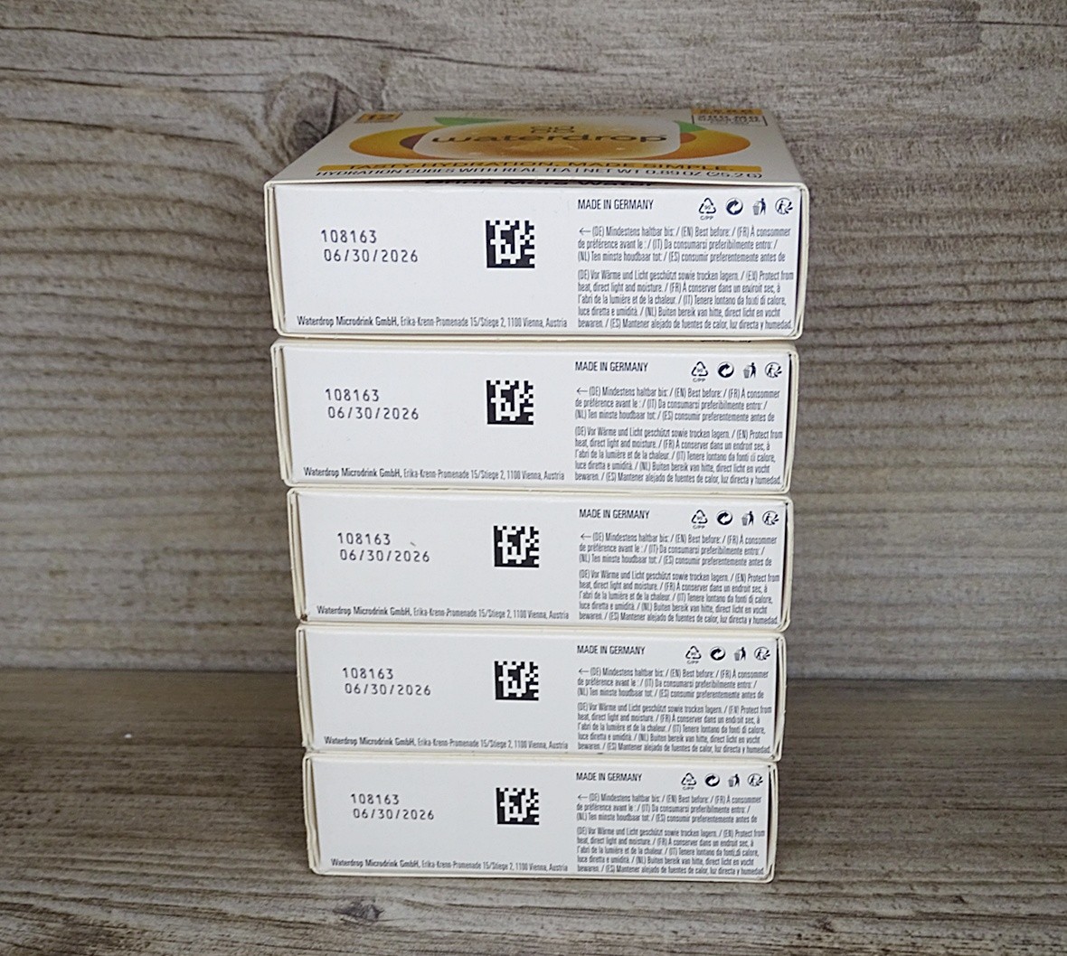 Lot of 5 Waterdrop Microdrink Iced Tea Peach – 60 Servings Total – Zero Sugar