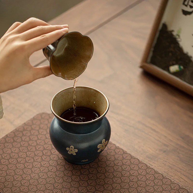 Hand Drawn Tea Wash Bowl Tea Residue Bucket Tea Garbage Can Accessories Craft