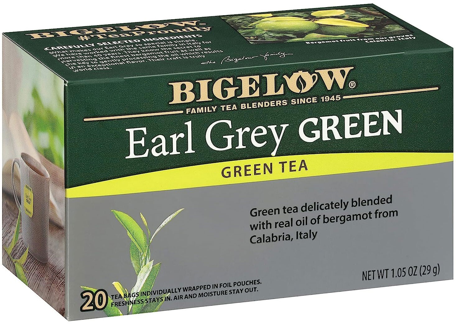 Bigelow Earl Grey Green Tea – 20 tea bags