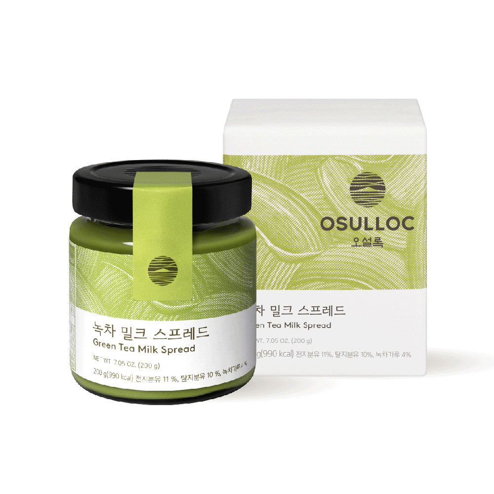 OSULLOC Green Tea Milk Spread 200g | Premium Korean Jeju Matcha Cream | Bread