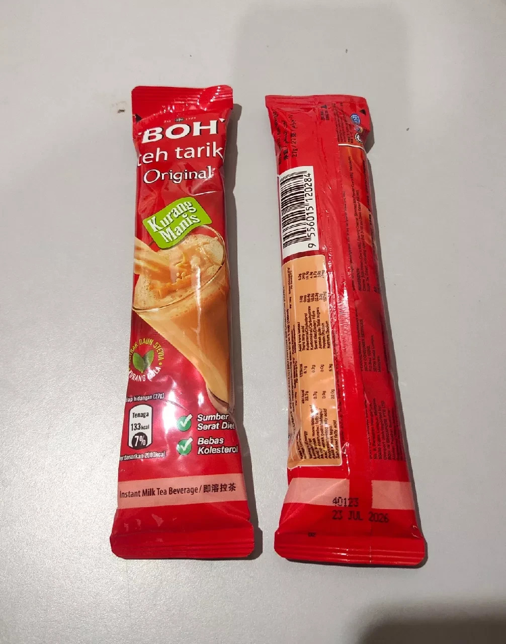 3x BOH Teh Tarik 3 in 1 Instant Milk Tea Malaysia Less Sugar 12 Sachet 27g each