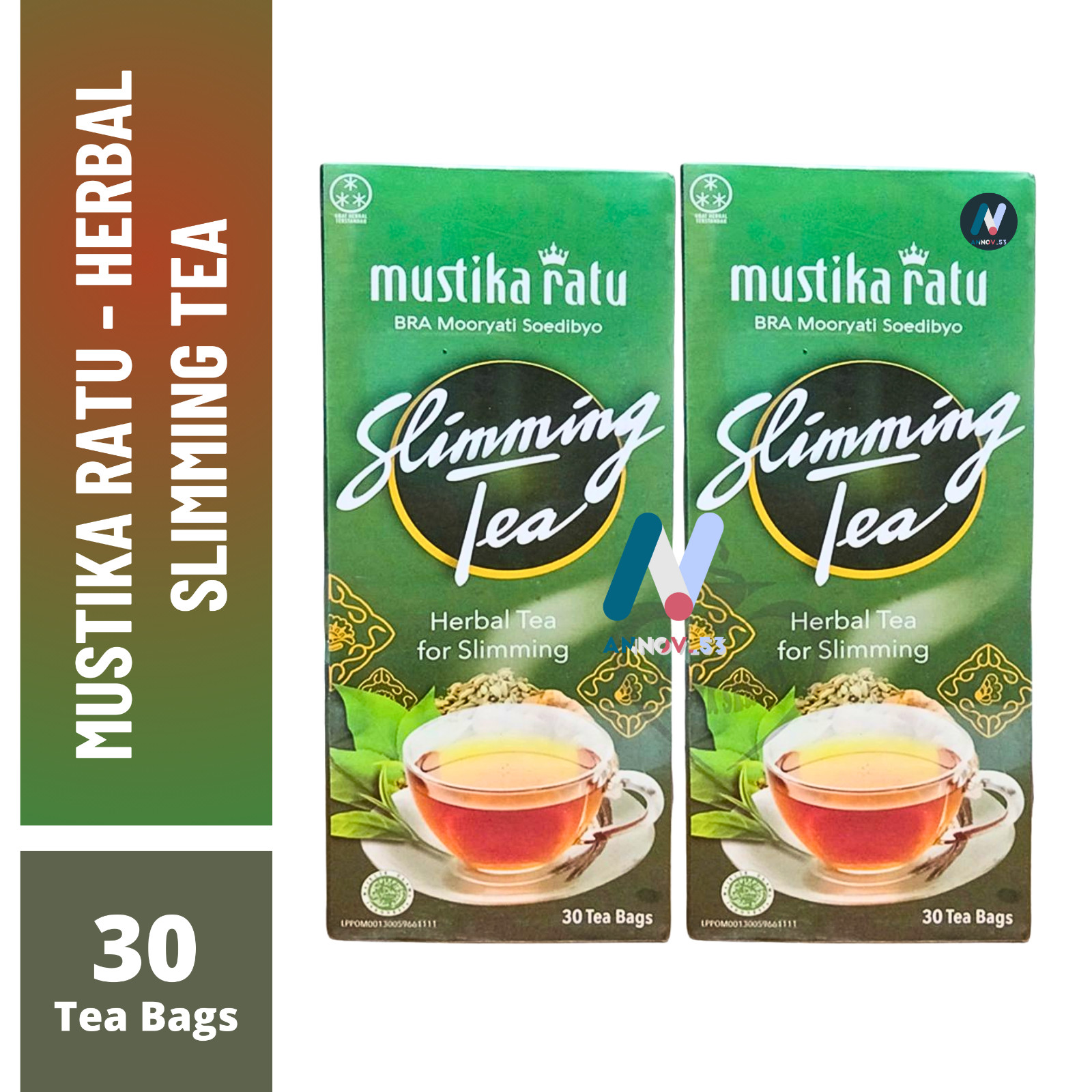 MUSTIKA RATU Slim Herbal Green Tea Antioxidant Weight Loss Diet Fat Burner 2Pax