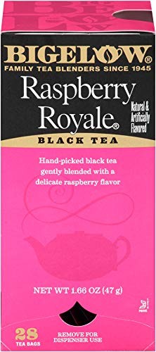 Bigelow Raspberry Royale Tea Bags 28-Count Boxes Pack of 6 Black Tea Bags All in