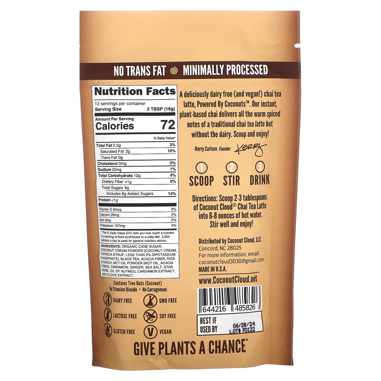 Vegan Chai Tea Latte , 7 oz (198 g)