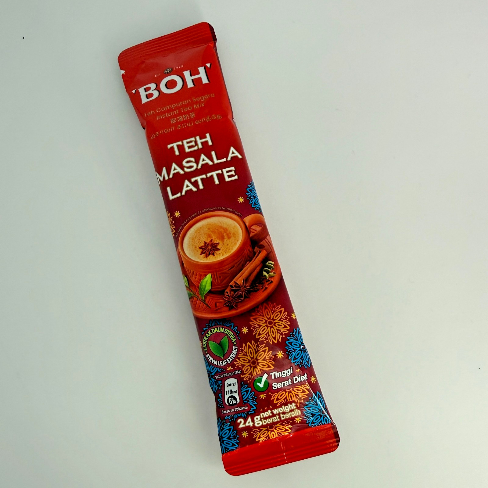 Boh Masala Chai Latte Instant Mix 24g x 12 Sachets – 1 Pack Sealed