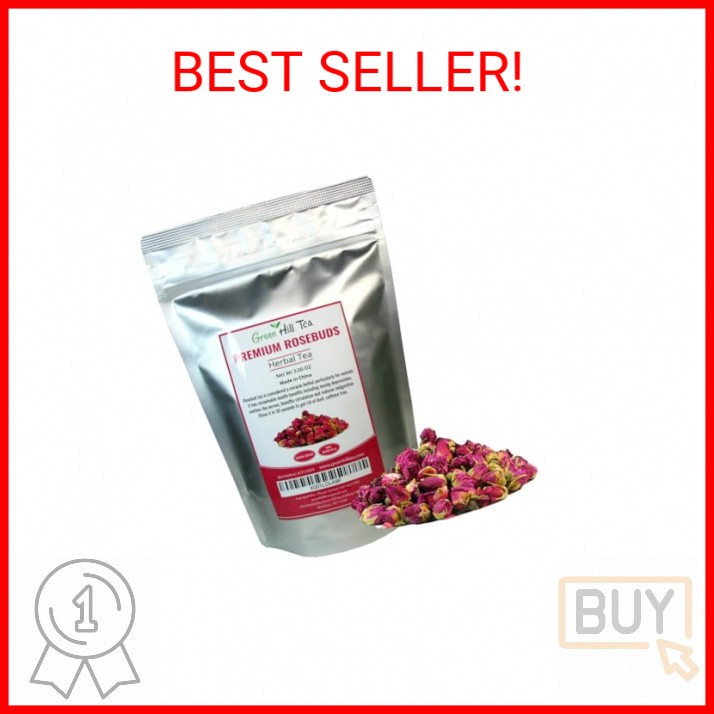 Greenhilltea Premium Dried Rose Buds Rosebud Flower Herb Loose Leaf Tea Fragrant