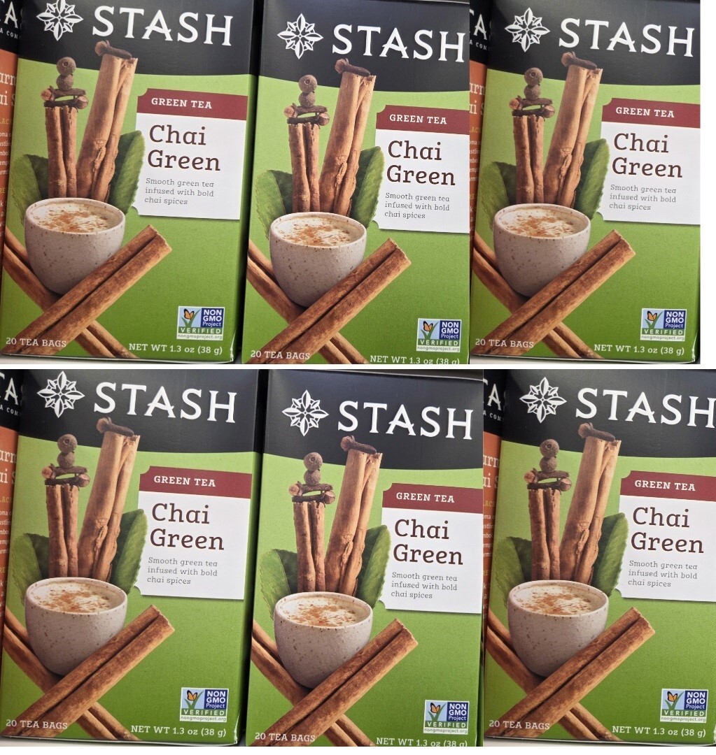 6-Pack Stash Wild Raspberry Hibiscus Caffeine Free Herbal Tea, 20 Tea Bags Each
