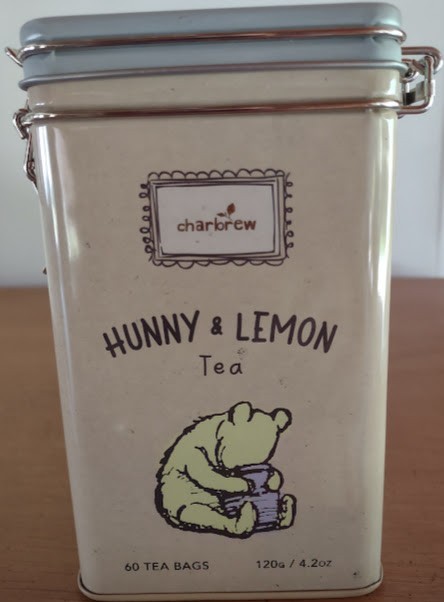 Charbrew Hunny and Lemon Winnie Herbal Tea Tin Canister 60 Tea Bags 08/28
