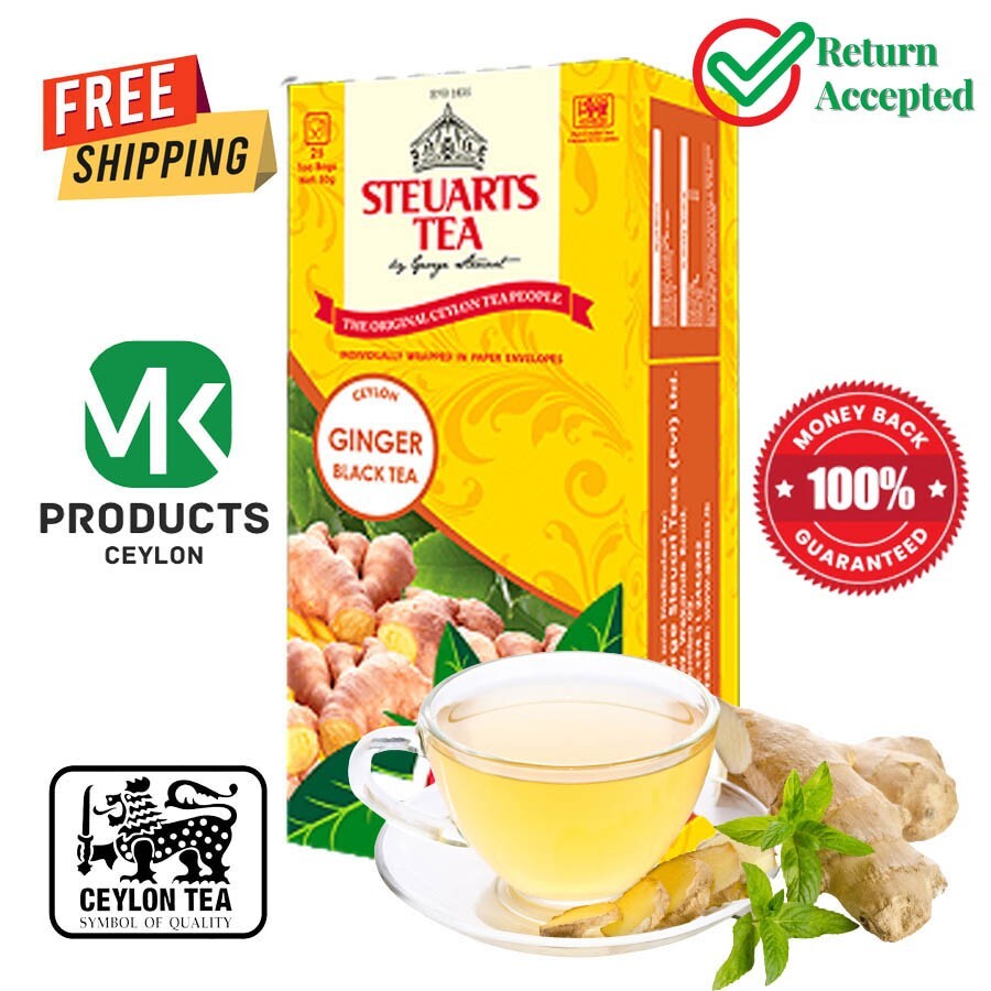 Ceylon George Steuarts Black Tea With Natural Ginger 25 Tea Bags|Free Shipping