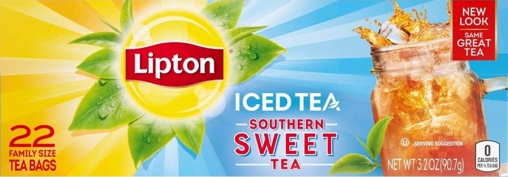 Lipton Southern Sweet Iced Tea Bags, Family Size Zero Calories, 22 Total Bags