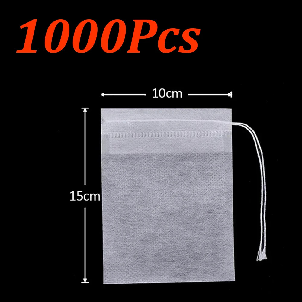 1000-100Pcs Disposable Tea Bags Empty Scented Tea Filter Bags Paper with Drawstr