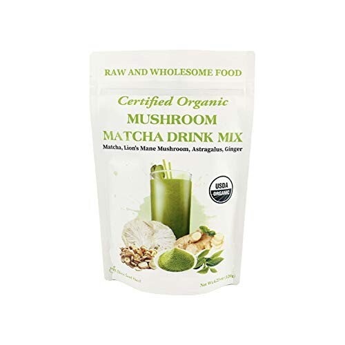 Mushroom Matcha Drink Japanese Matcha Organic Green Tea Powder 40 Servings