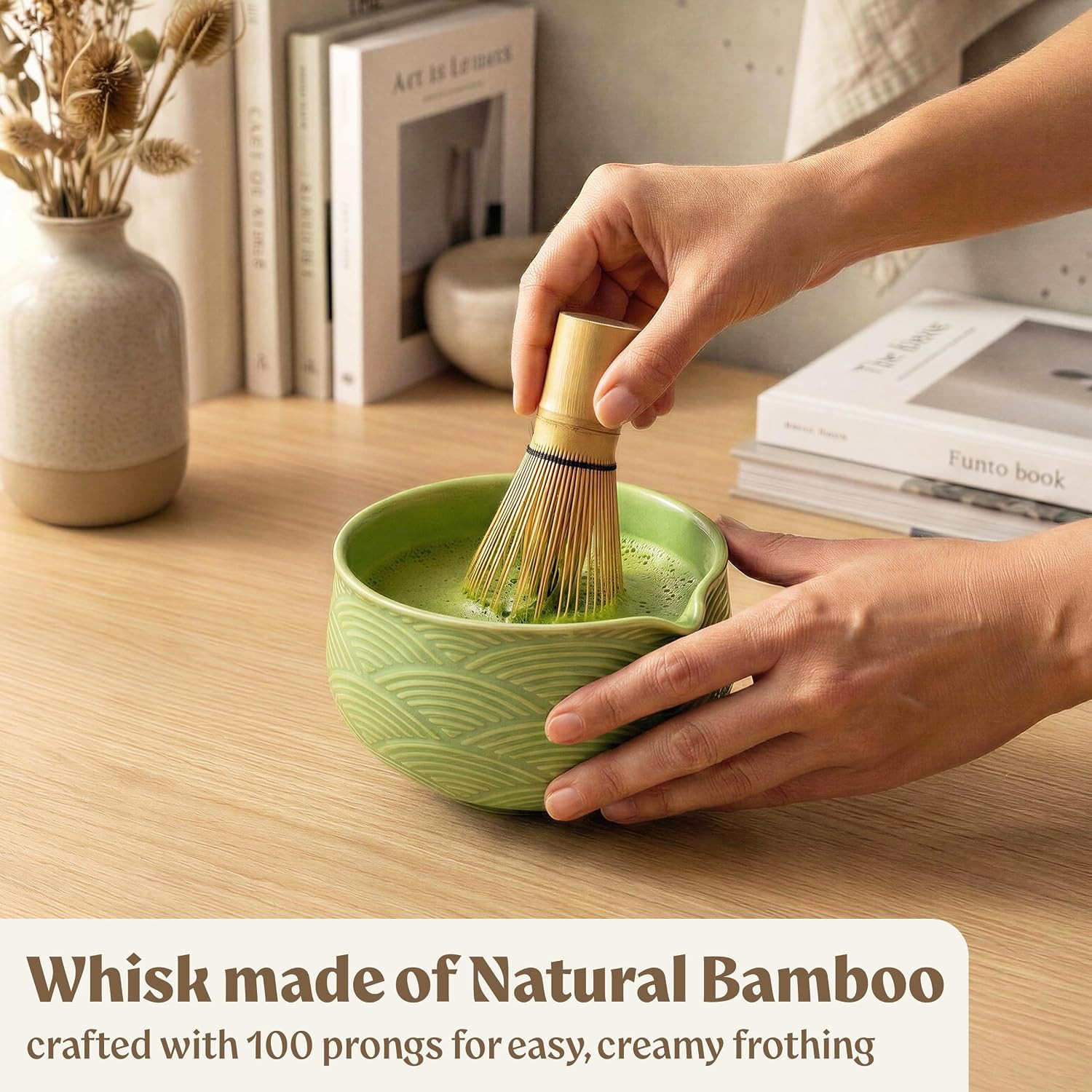 Matcha Kit Whisk Set (7 Pcs) – Complete Matcha Set, Matcha Bowl with Spout, Whis