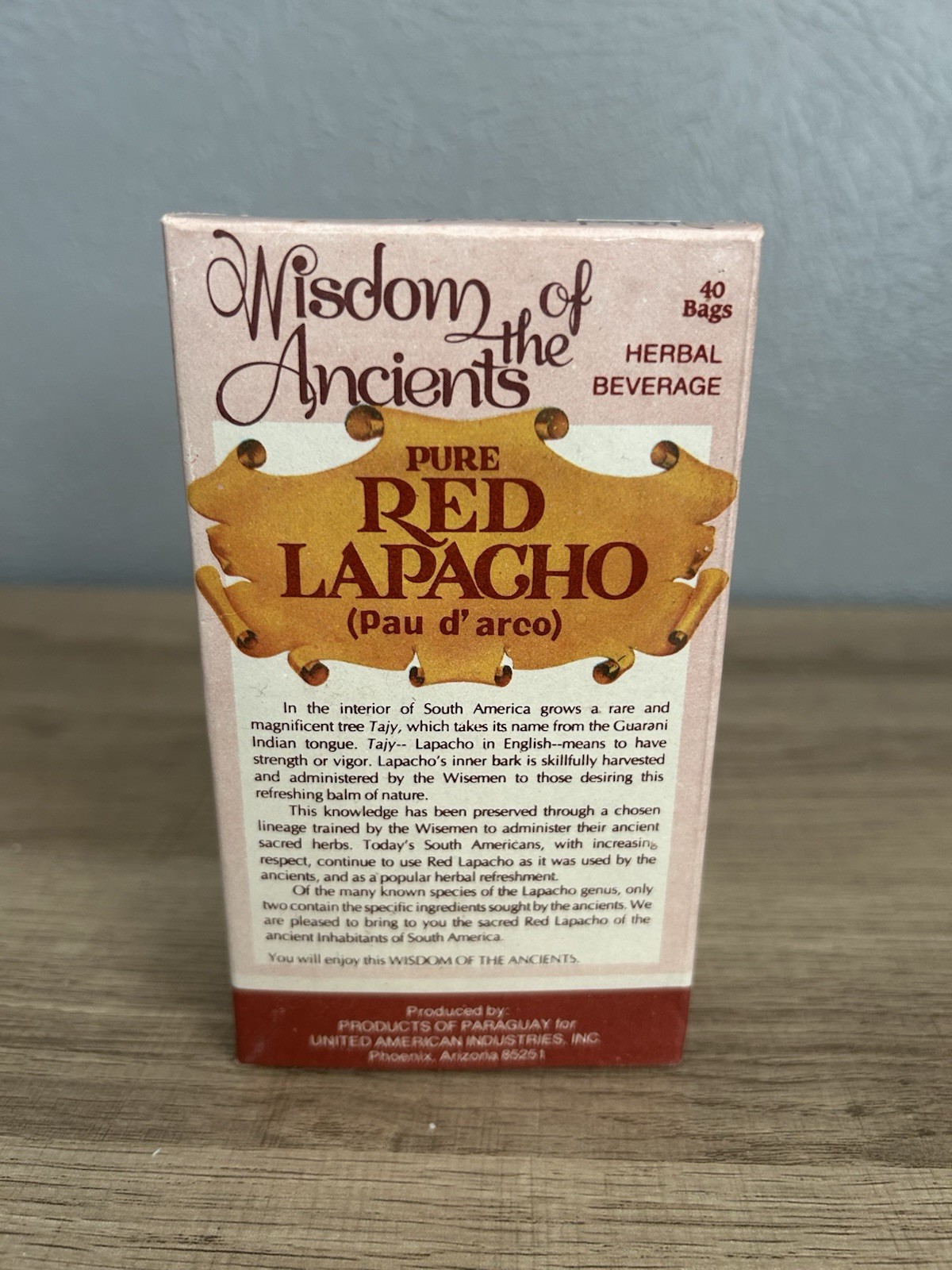 Wisdom of The Ancients Pau D’Arco Tea 1980s Immunity Red Lapacho Herbal Tea