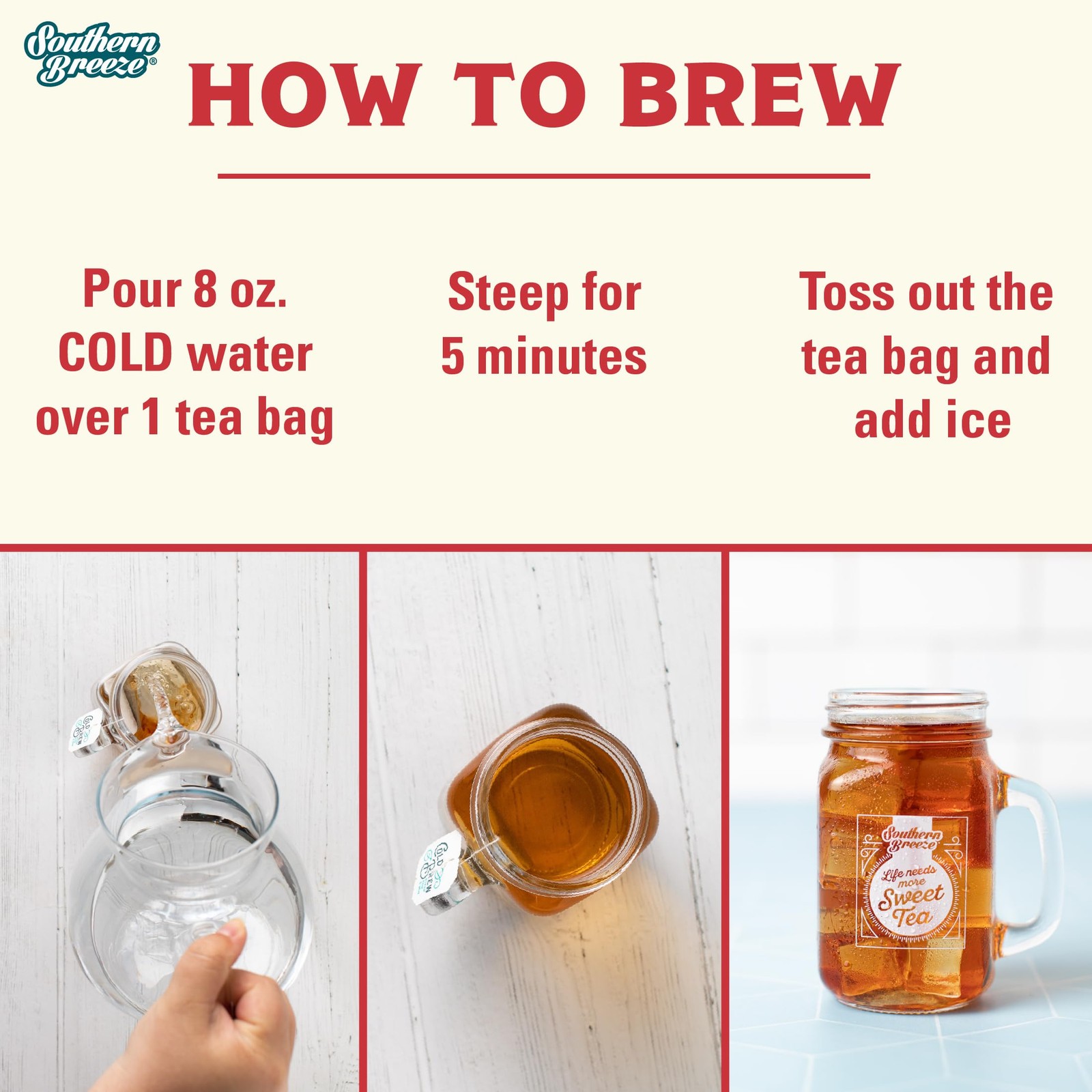 Cold Brew Sweet Tea Peach Iced Tea with Black Tea and Zero Carbs Zero Sugar, …