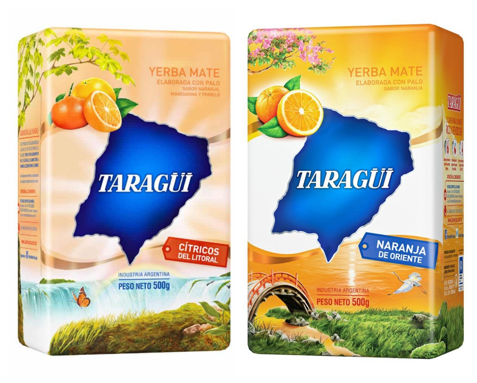 2- Pack YERBA MATE TARAGUI CITRICOS DEL LITORAL/ORANGE -1.1 LB.