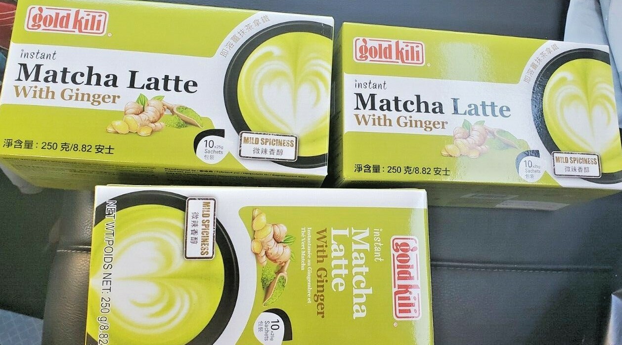 3 PACK GOLD KILI INSTANT MATCHA GREEN TEA GINGER LATTE (10 BAGS EACH)