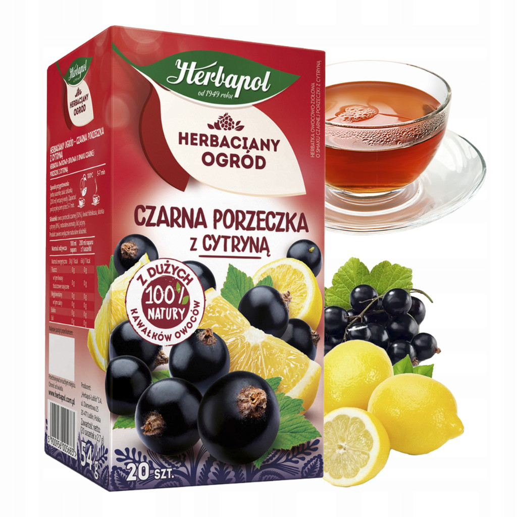 Herbapol Tea Garden – BLACKCURRANT & LEMON – Box 20 bags / 54g / 1.9oz