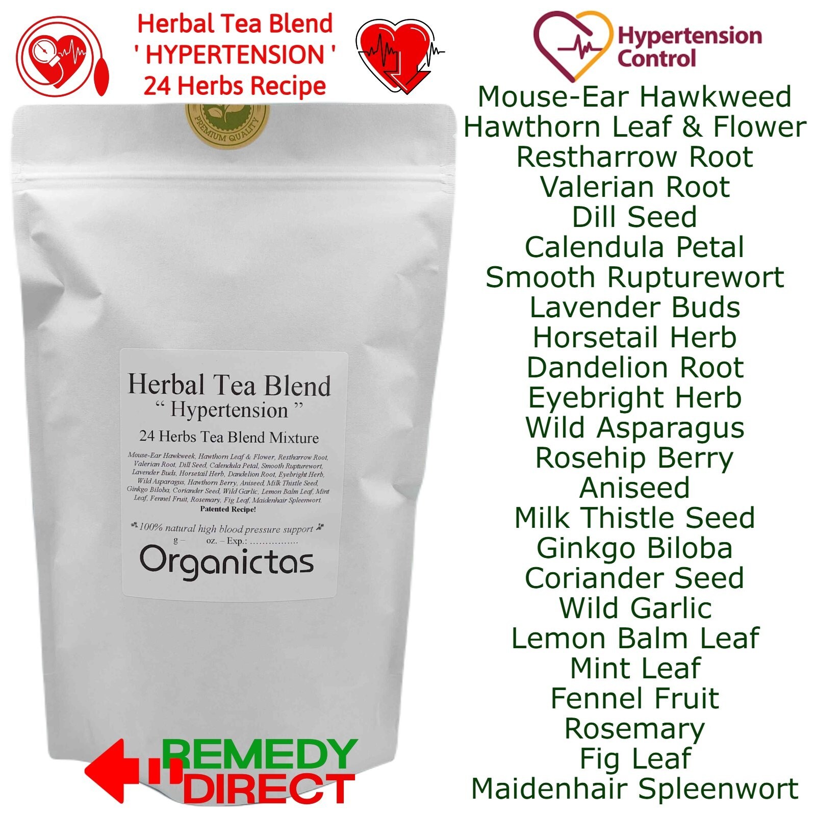Best HYPERTENSION TEA – A Tea good for Hypersension 24 organic Herbs Tea Blend