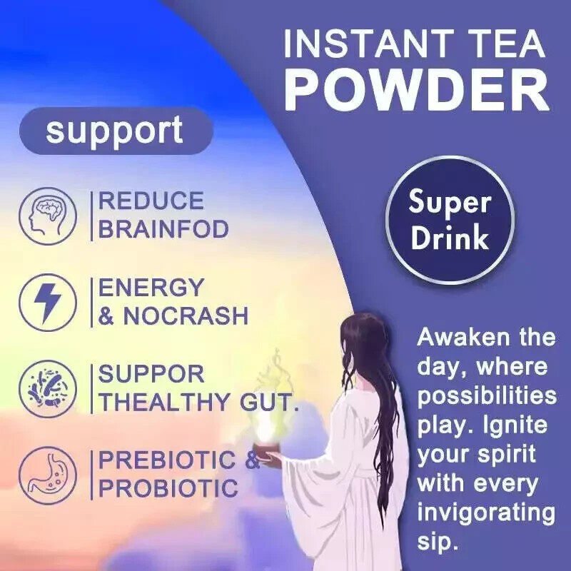 Magic Yerba Mate Instant Tea Powder – Peach Mango Flavor – 30 Servings- US STOCK