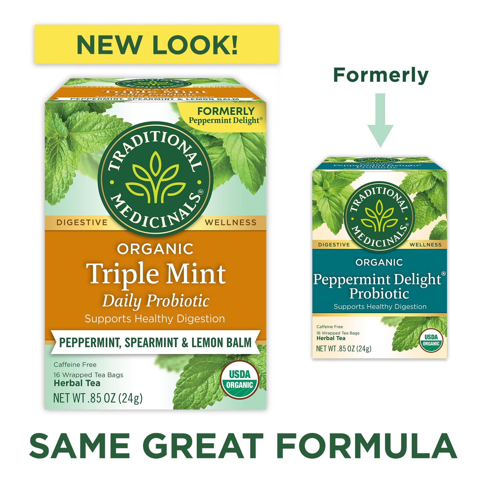 Traditional Medicinals Tea, Organic Triple 16 count (Pack of 1), No Color