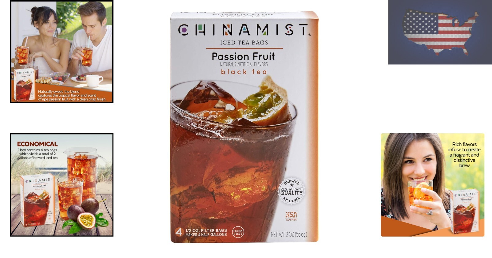 Tropical Passion Fruit Iced Tea Bags – 1/2 Gallon Yield, Gluten-Free Delight
