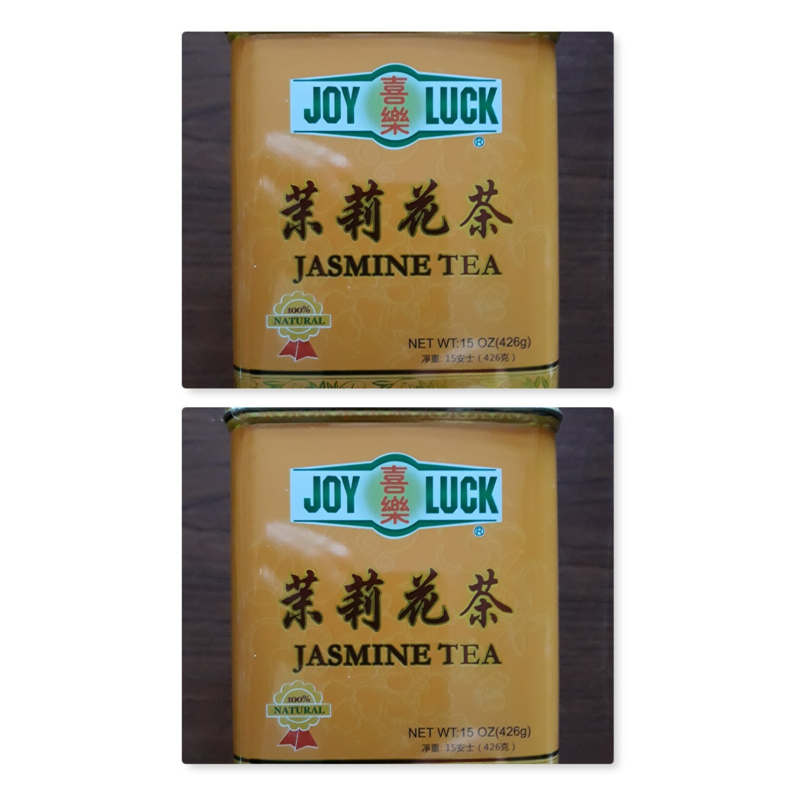 2 CANS: Joy Luck Tea, Jasmine, 15oz/426g ea. tin. China – F