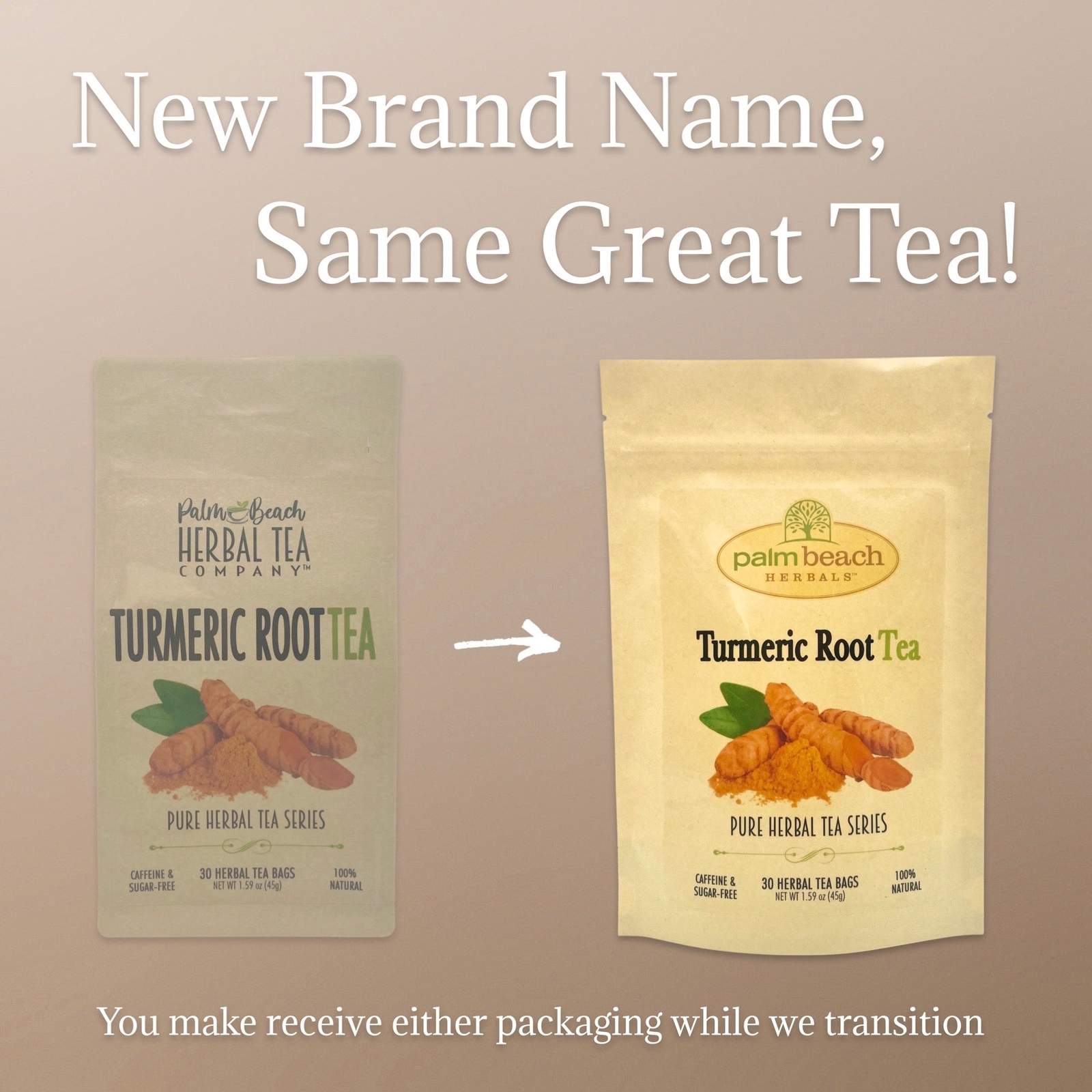 Turmeric Root Tea by Palm Beach Herbals | 30ct, Caffeine-Free