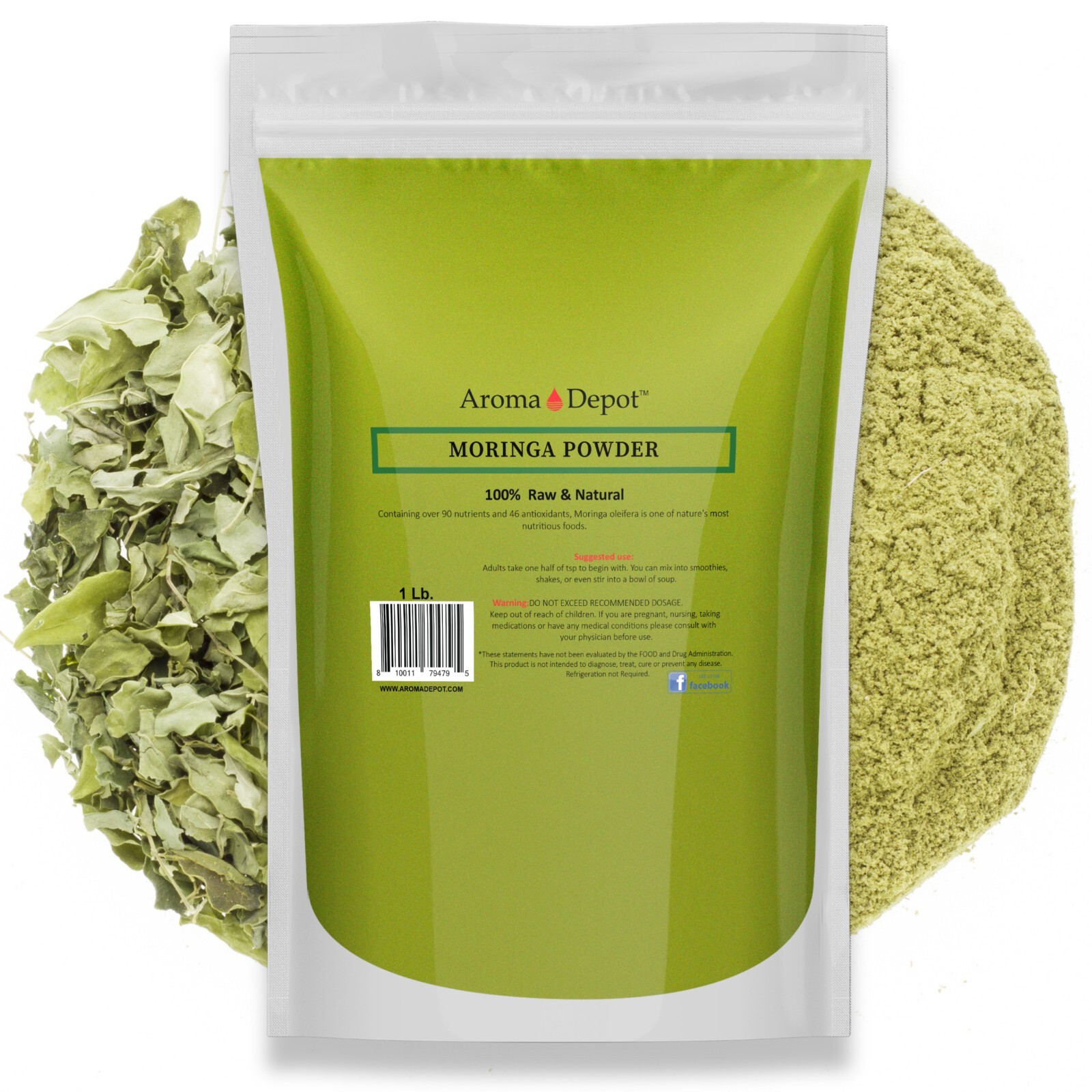 1 oz. Moringa oleifera Leaf Powder 100% Pure Natural Raw Hoja de Moringa
